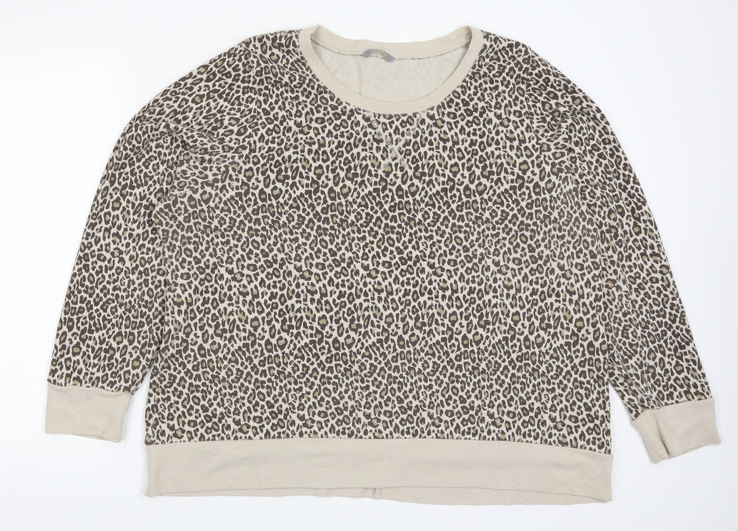 Marks and Spencer Womens Beige Animal Print  Pullover Sweatshirt Size 24