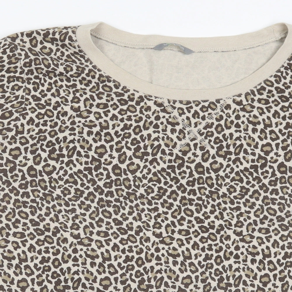 Marks and Spencer Womens Beige Animal Print  Pullover Sweatshirt Size 24