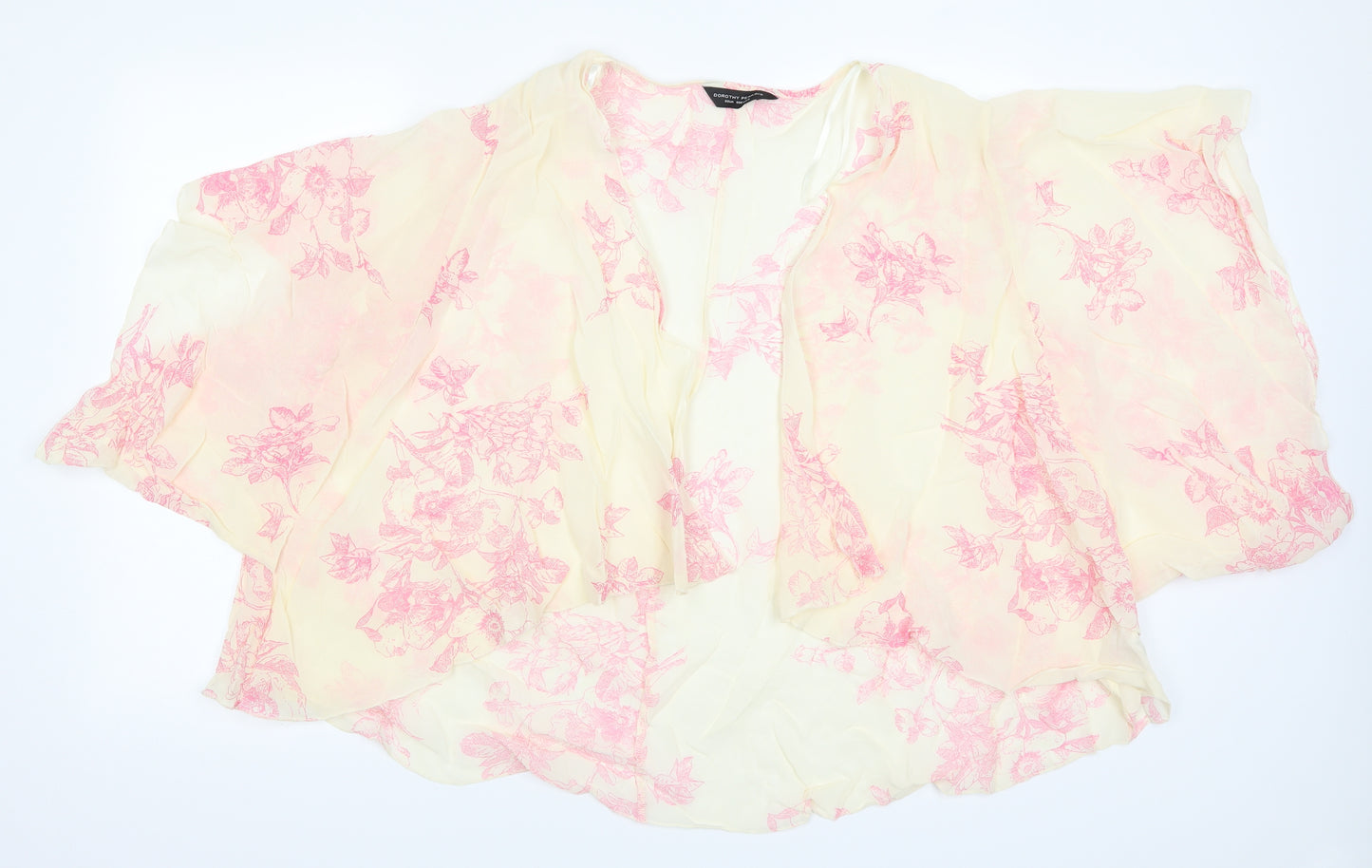 Dorothy Perkins Womens Beige Floral  Kimono Jacket Size 22  - Pink