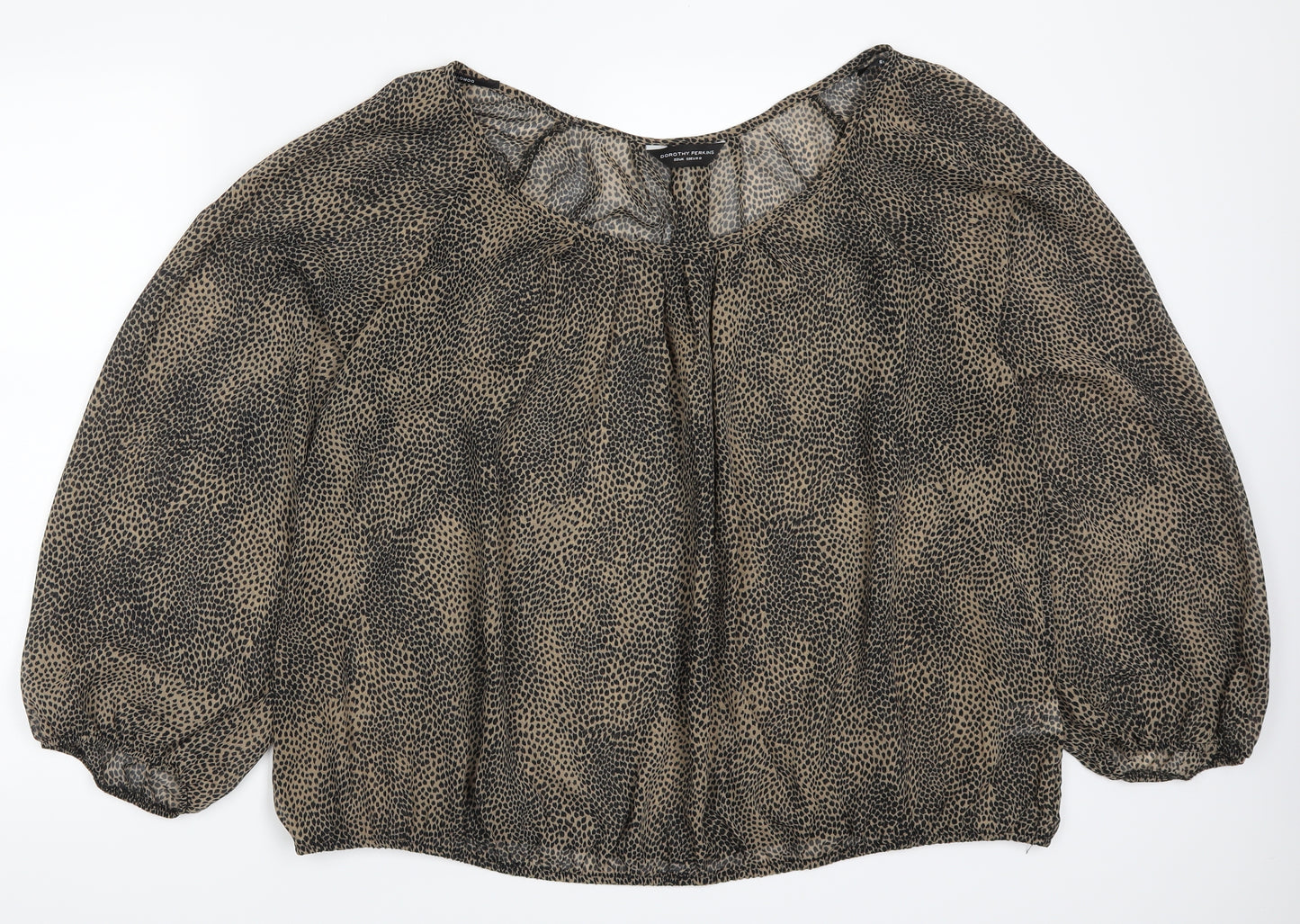 Dorothy Perkins Womens Brown Animal Print  Basic Blouse Size 22
