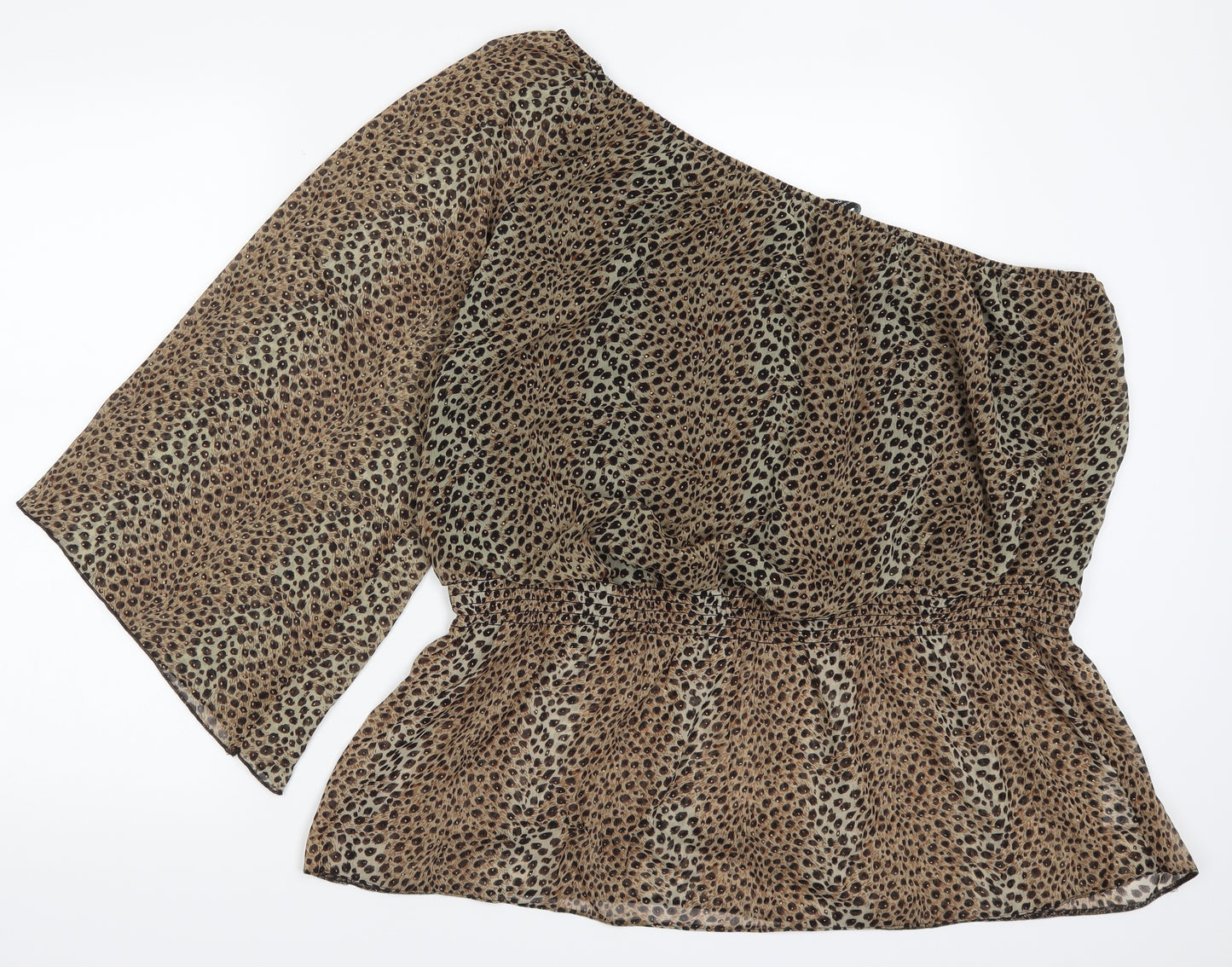 Dorothy Perkins Womens Brown Animal Print  Basic Blouse Size 22