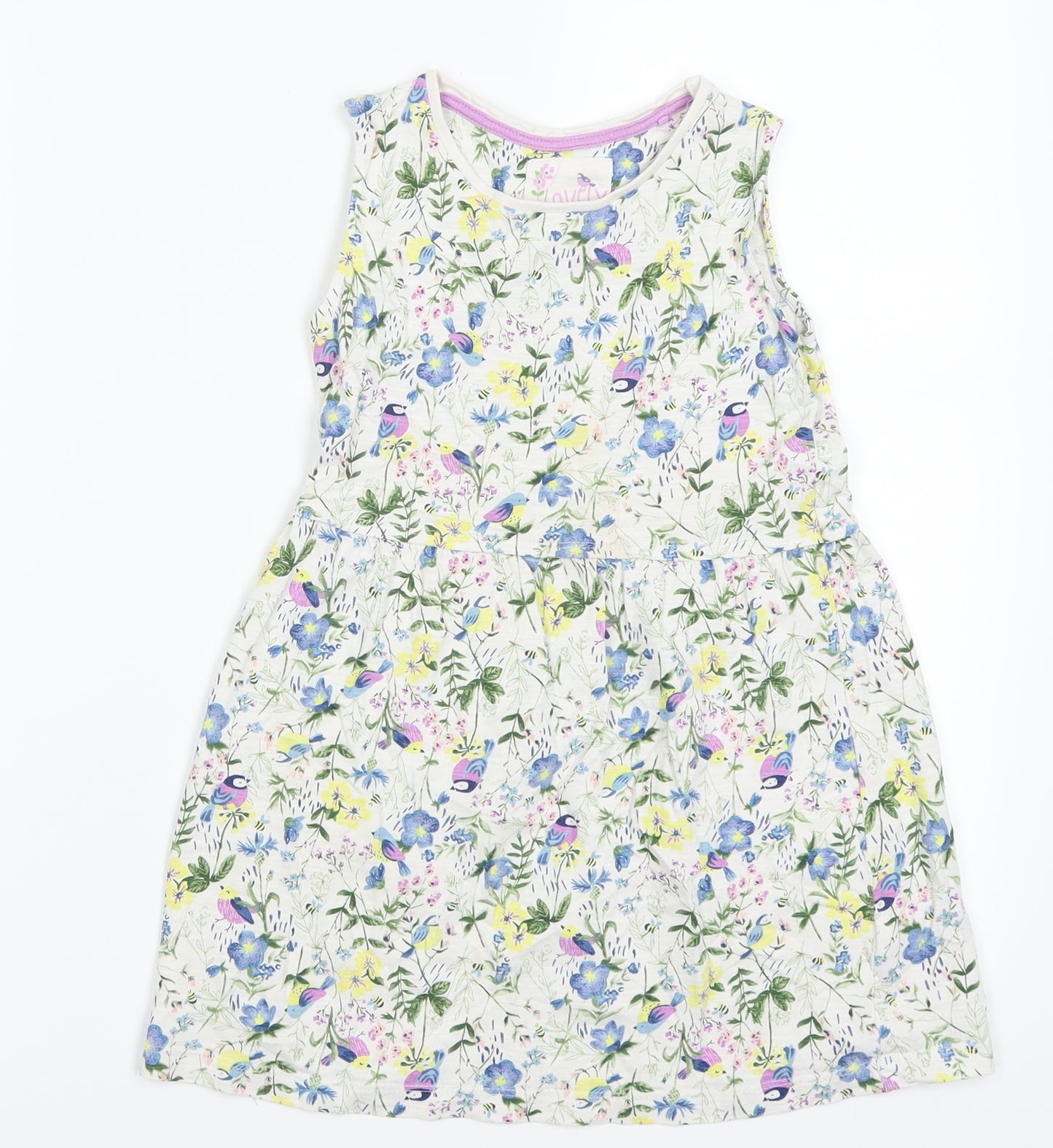 TU Girls Green Floral  A-Line  Size 5-6 Years