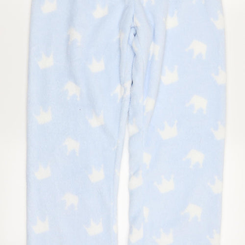 Primark Womens Blue Geometric  Trousers  Size 6 L29 in - Crown Print Loungwear