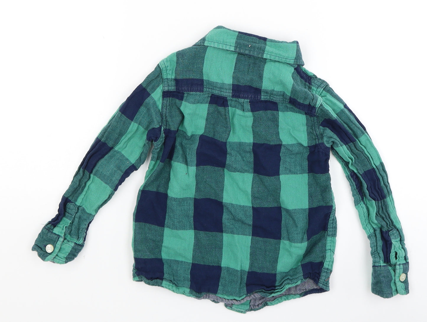 Baby Gap Boys Green Plaid  Basic Button-Up Size 4 Years