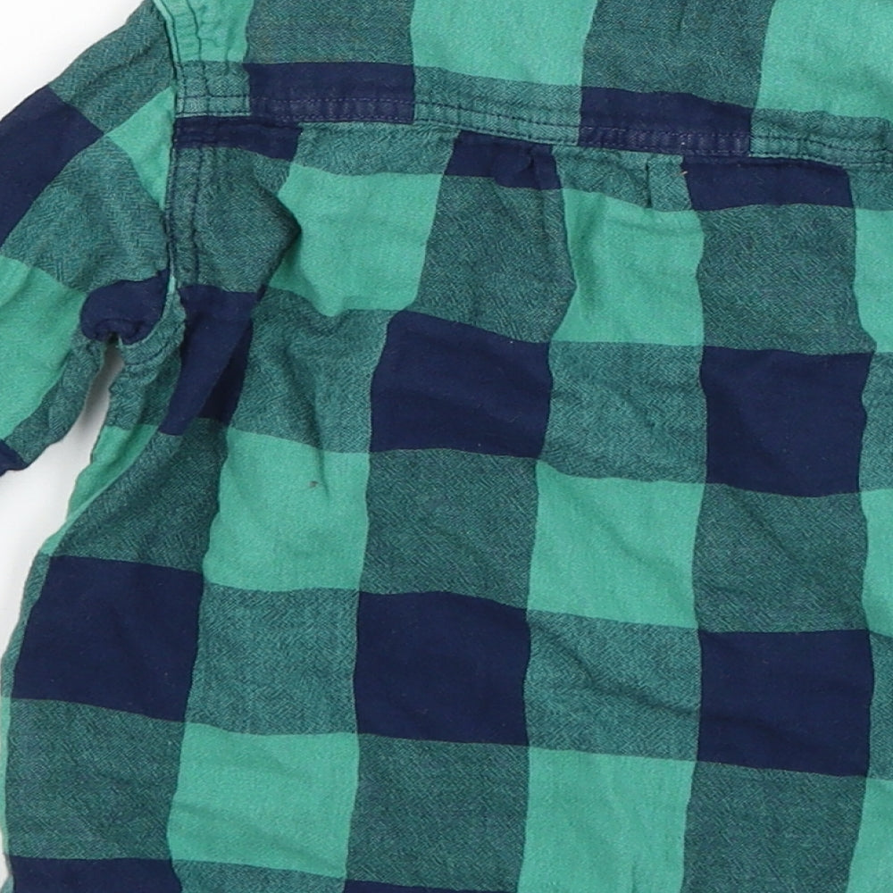 Baby Gap Boys Green Plaid  Basic Button-Up Size 4 Years