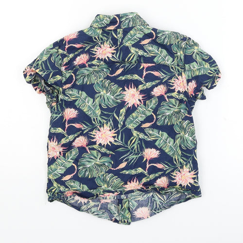 Primark Boys Blue Floral  Basic Button-Up Size 3-4 Years