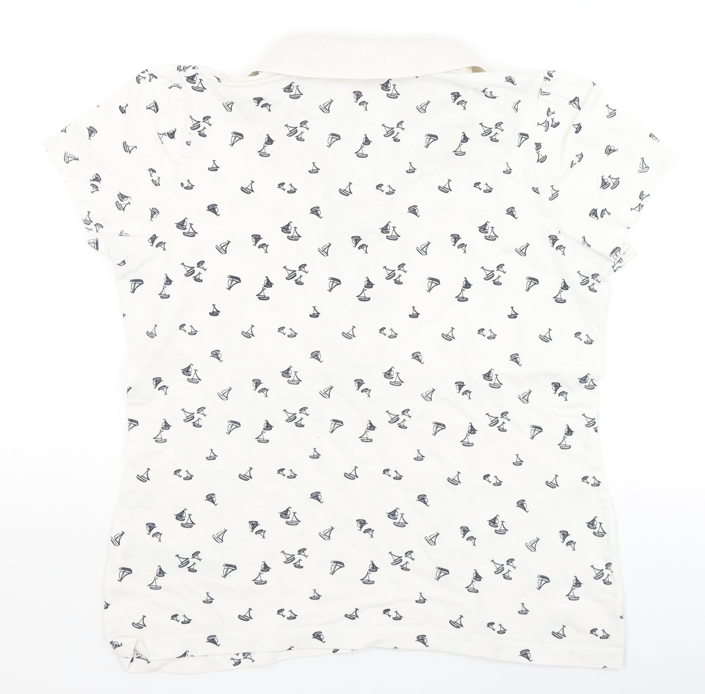 M&S Womens White   Basic Polo Size 12  - boats
