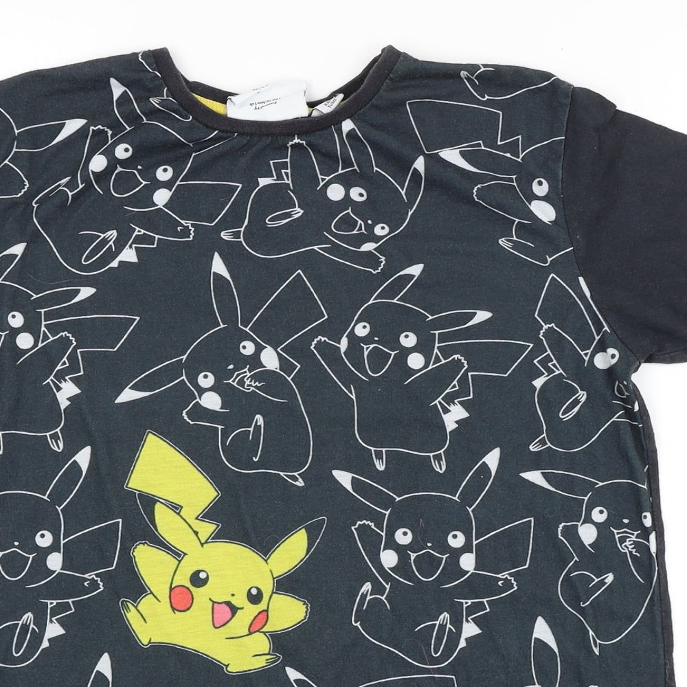 Rebel Boys Black   Basic T-Shirt Size 12-13 Years  - pikachu