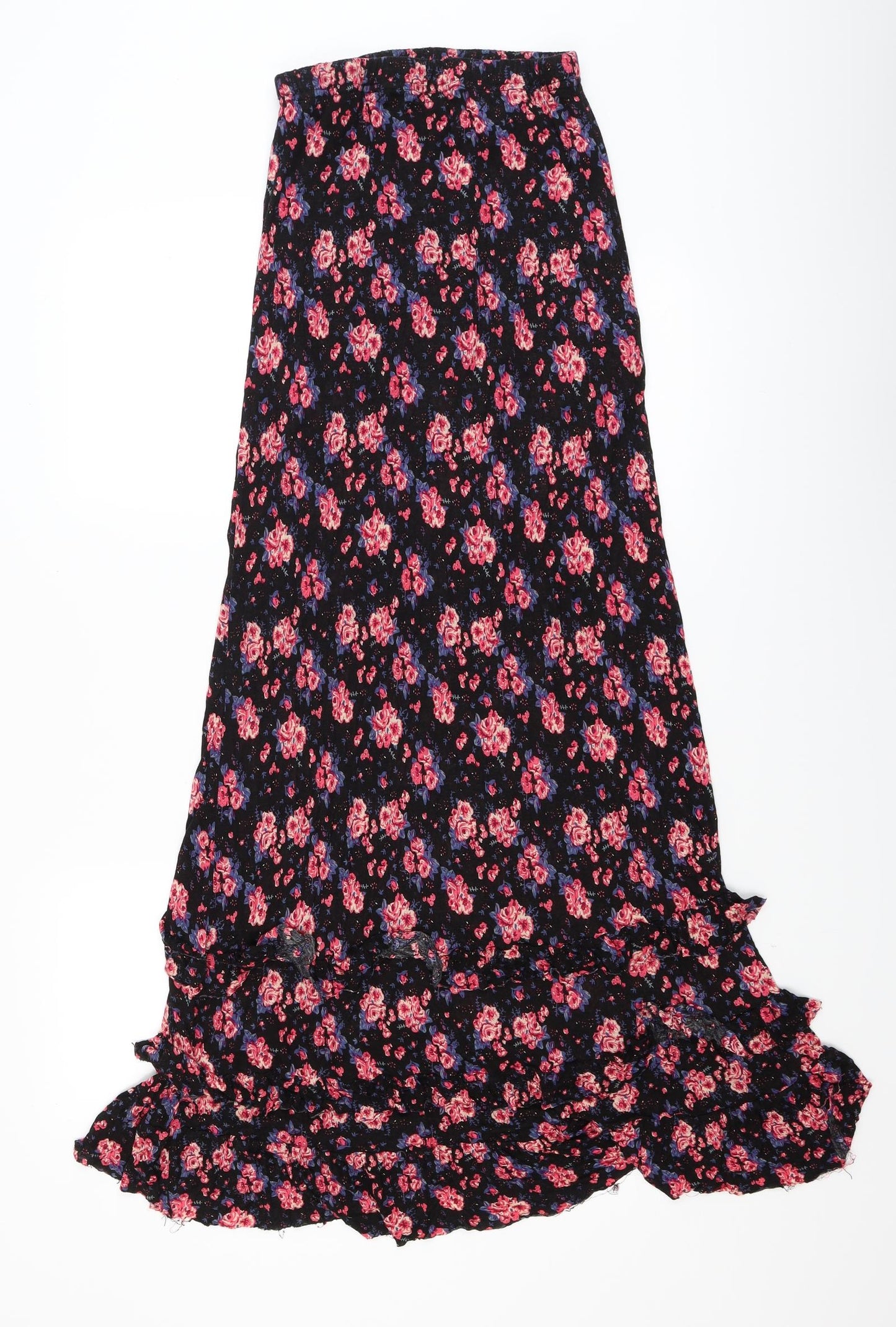 FOREVER 21 Womens Black Floral  A-Line Skirt Size 8