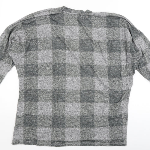 George Womens Grey Check  Cardigan Jumper Size S