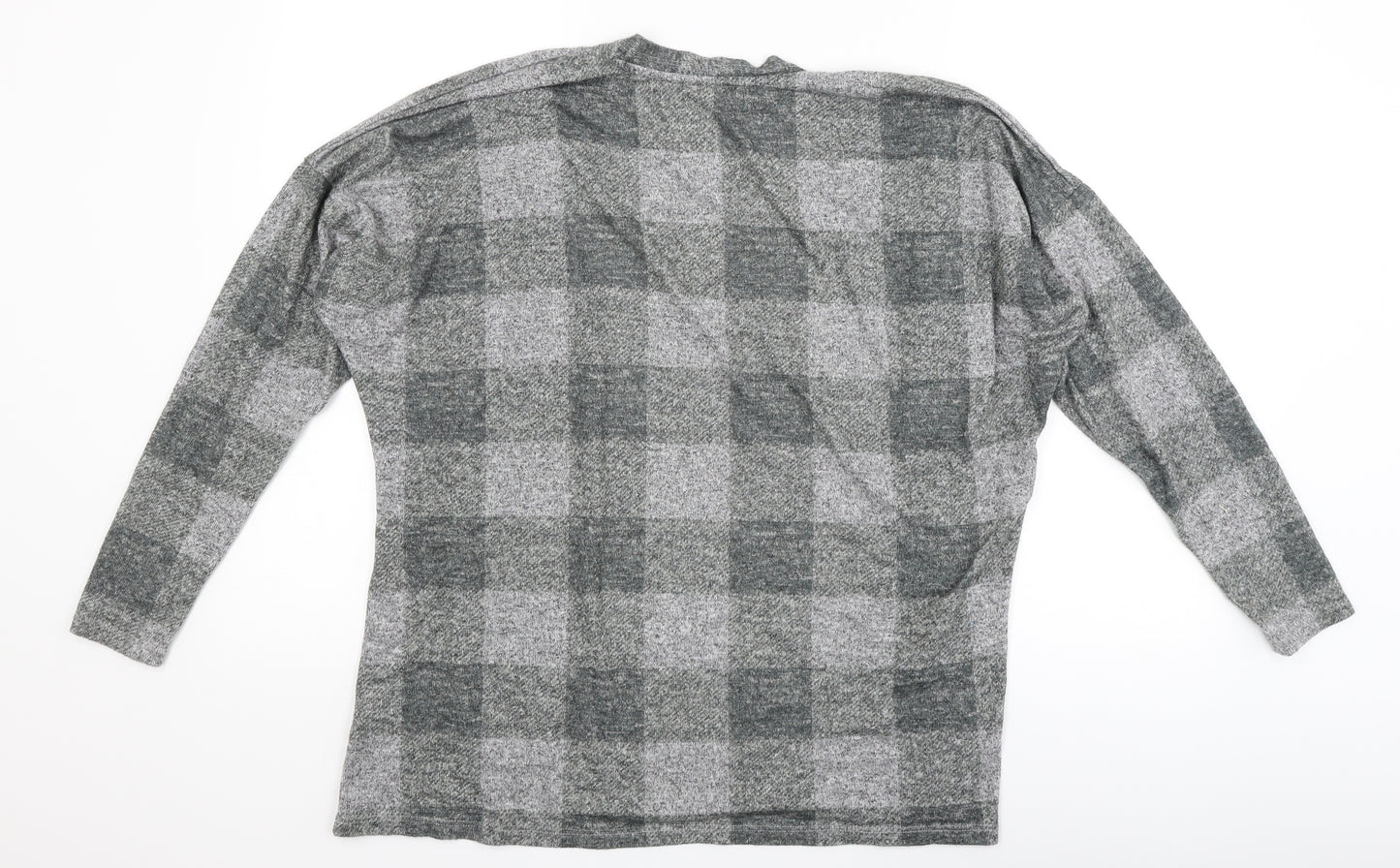 George Womens Grey Check  Cardigan Jumper Size S
