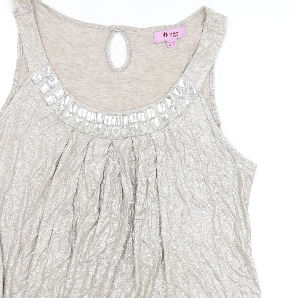 Monsoon Womens Silver   Basic Tank Size 18