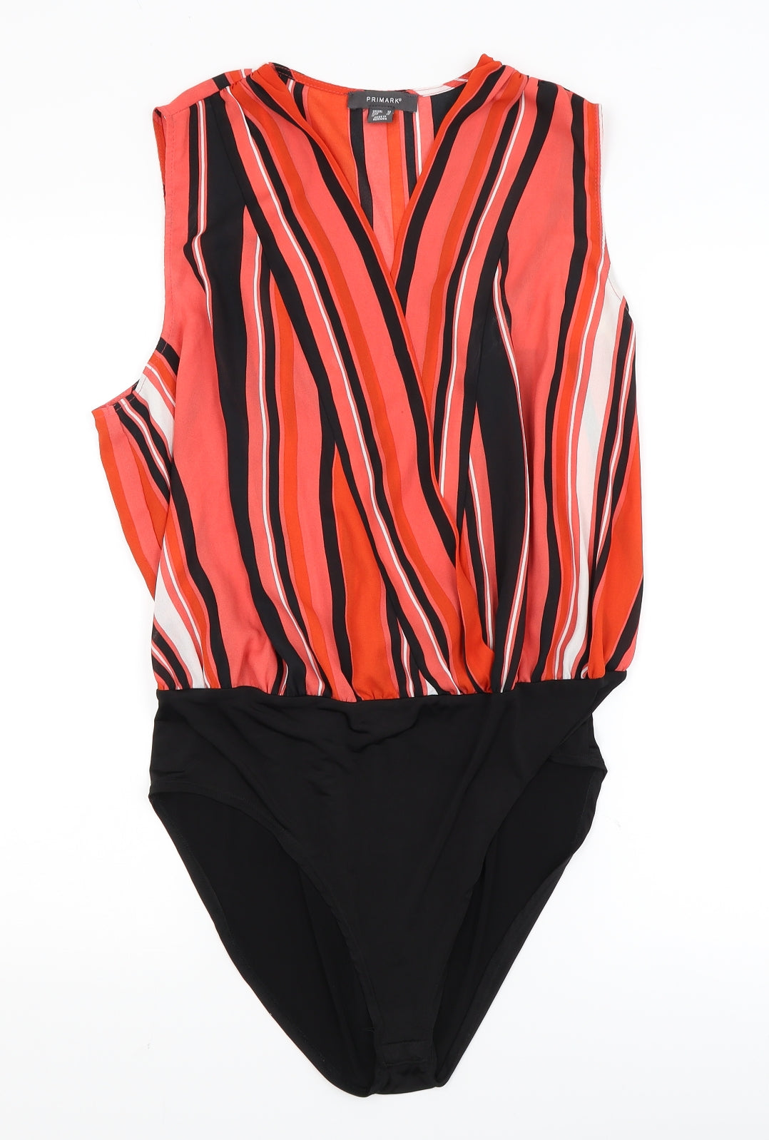 Primark Womens Red Striped  Bodysuit One-Piece Size 20