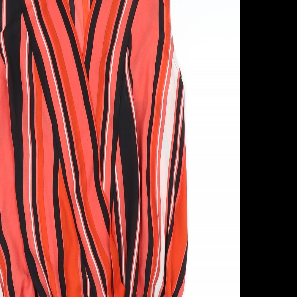 Primark Womens Red Striped  Bodysuit One-Piece Size 20