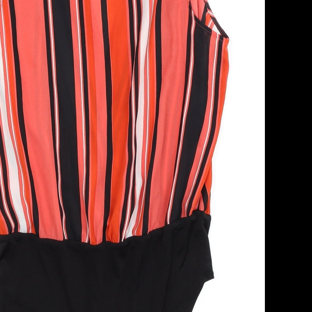 Primark Womens Red Striped  Bodysuit One-Piece Size 20