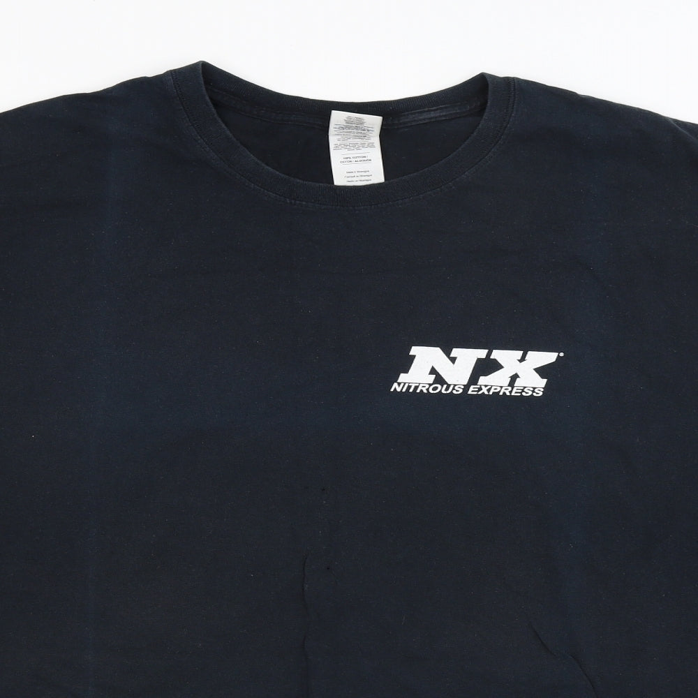 Gildan Mens Black    T-Shirt Size 4XL  - car, nitrous express