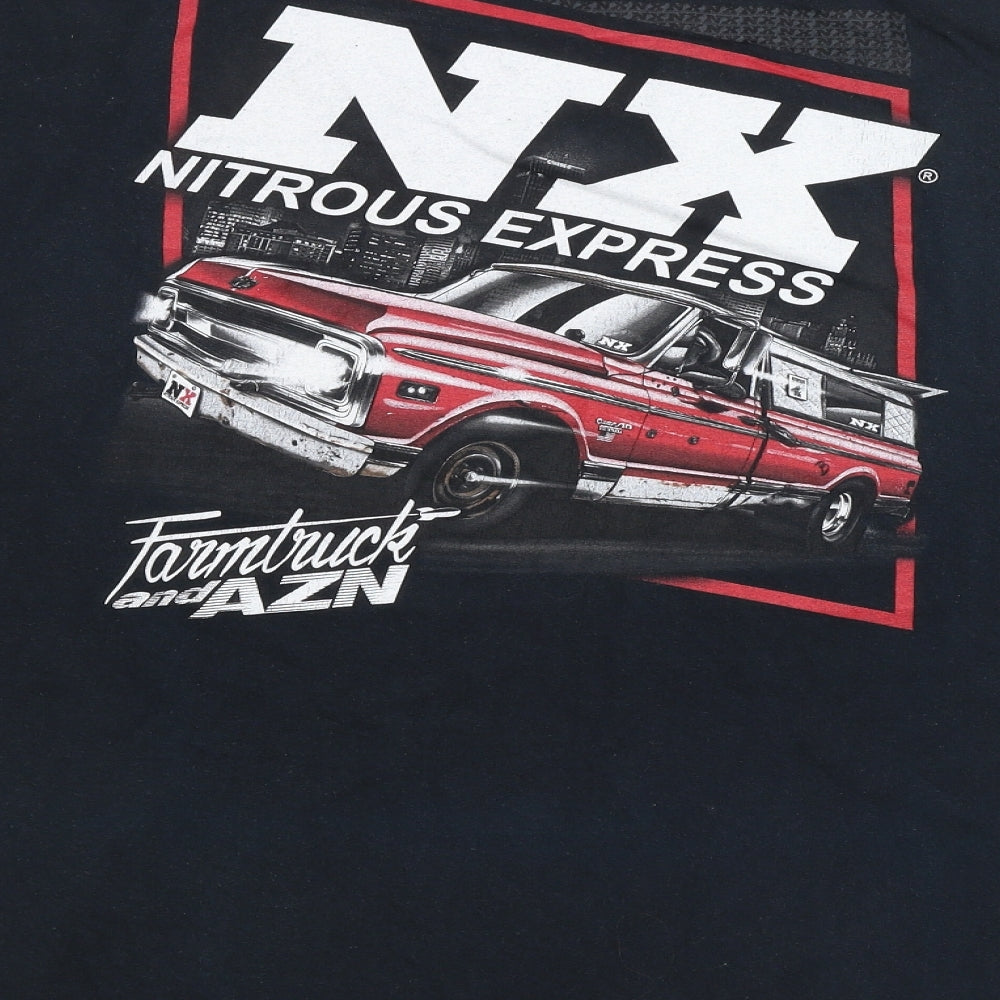 Gildan Mens Black    T-Shirt Size 4XL  - car, nitrous express