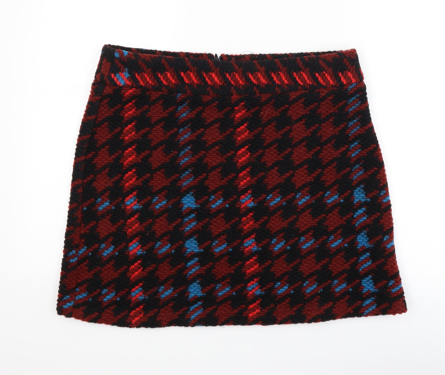 Topshop Womens Red Plaid  Mini Skirt Size 16