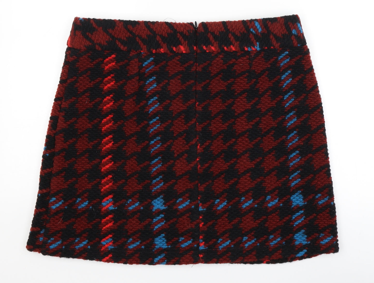 Topshop Womens Red Plaid  Mini Skirt Size 16