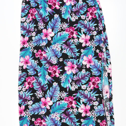 George Womens Black Floral  Maxi Skirt Size 12