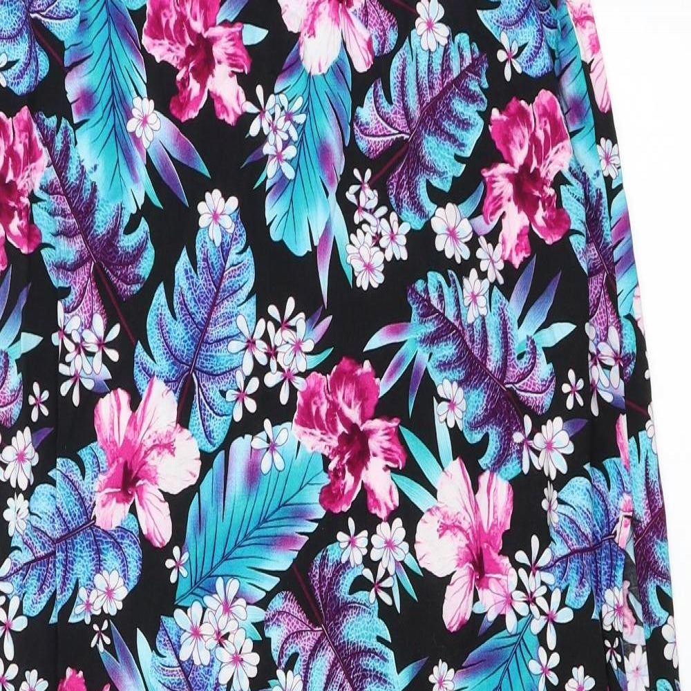George Womens Black Floral  Maxi Skirt Size 12