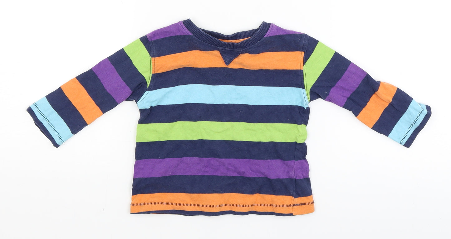 NEXT Baby Blue Striped  Basic T-Shirt Size 9-12 Months