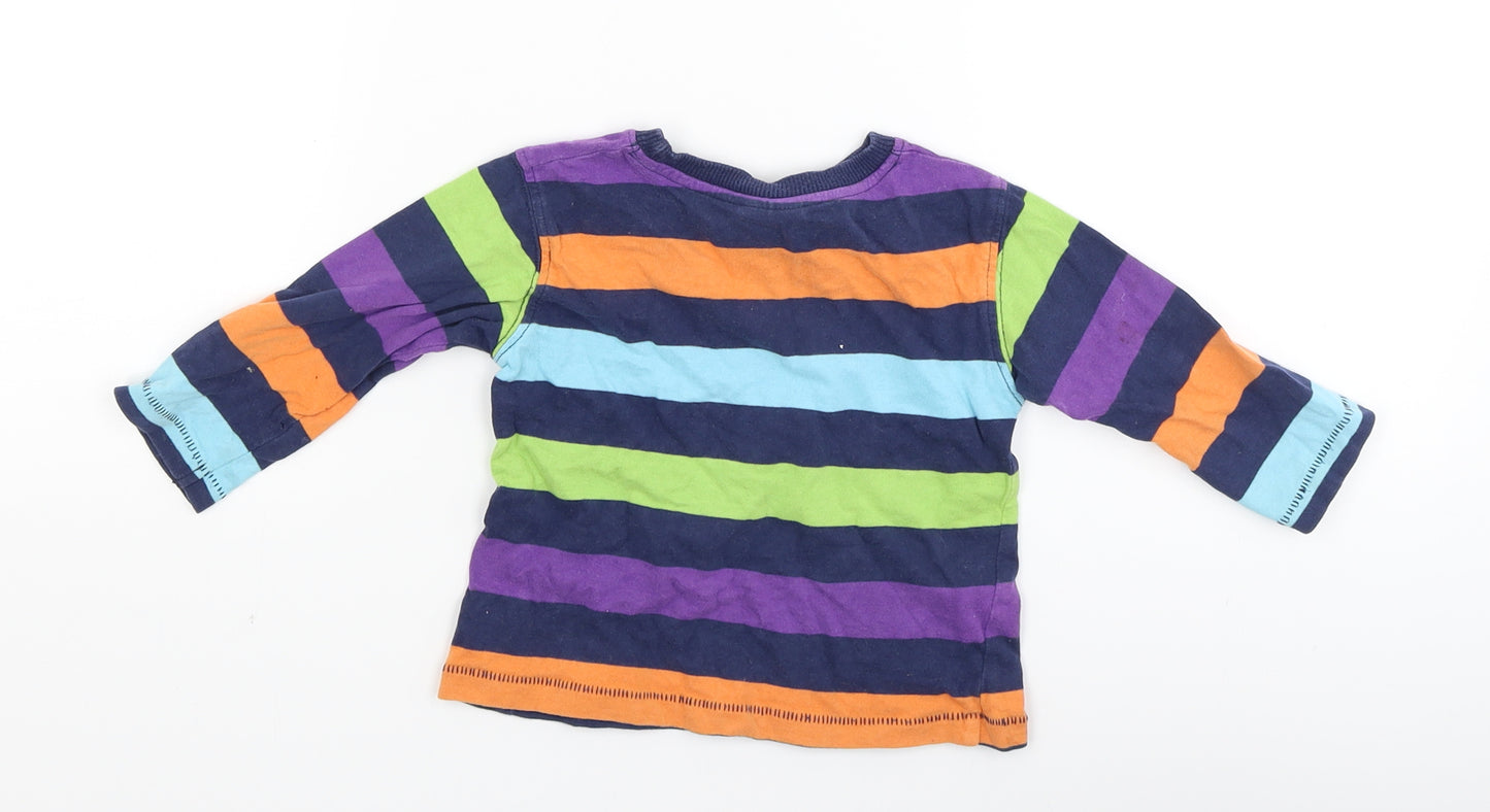 NEXT Baby Blue Striped  Basic T-Shirt Size 9-12 Months