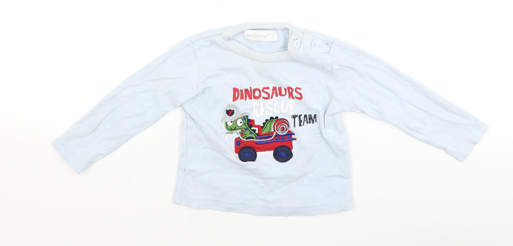 Early Days Baby Blue Basic T-Shirt Size 12 Months - dinosaur rescue team