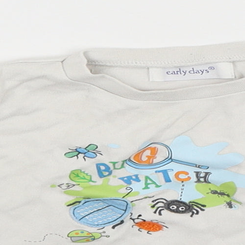 Early Days Baby White   Basic T-Shirt Size 12-18 Months  - bug watch