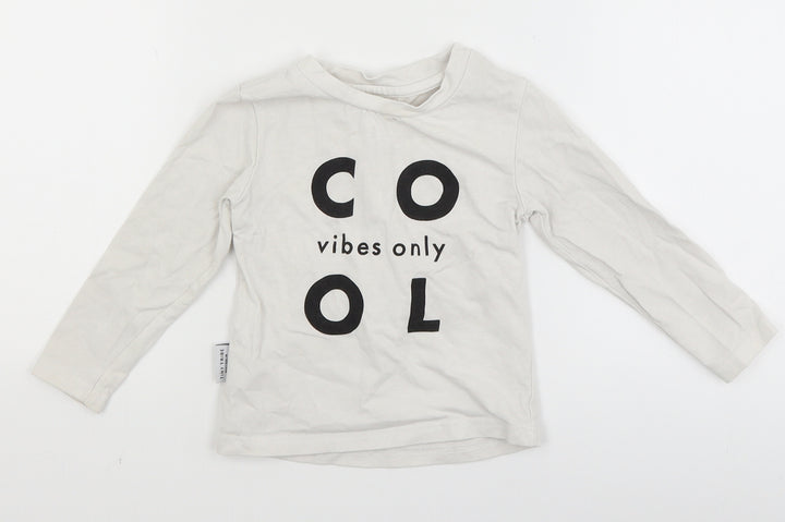 Tiny Tribe Baby White Basic T-Shirt Size 12 Months - cool vibes only