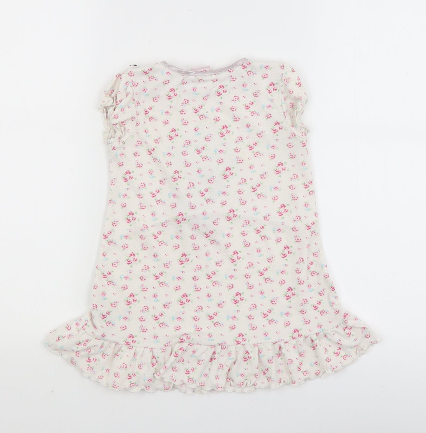 Disney Girls White Floral  T-Shirt Dress  Size 2-3 Years  - minnie mouse
