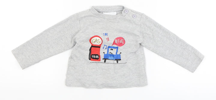 Early Days Baby Grey   Basic T-Shirt Size 12-18 Months  - time to refuel
