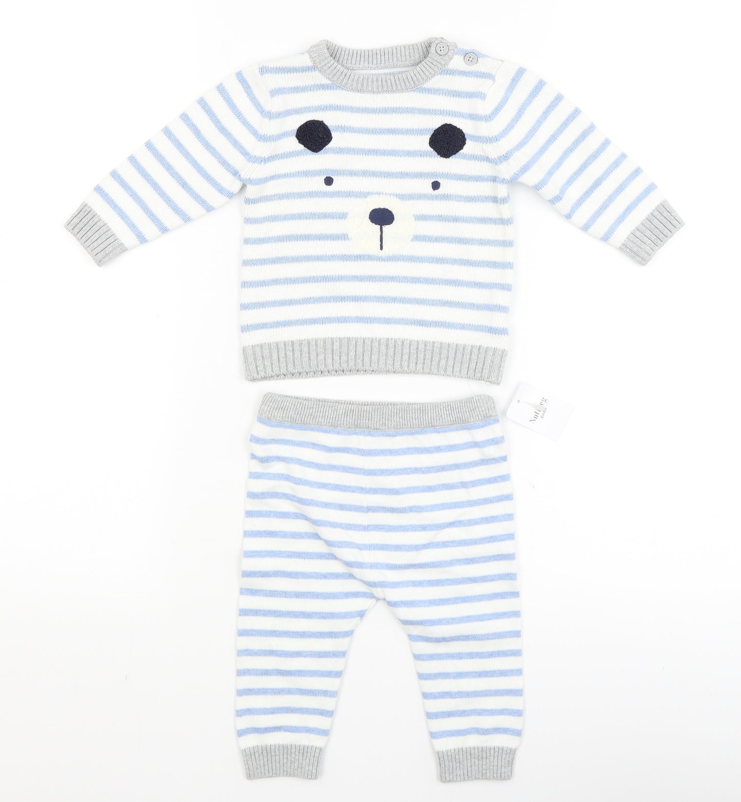 Nutmeg Baby White Striped  Trousers Set Outfit/Set Size 3-6 Months