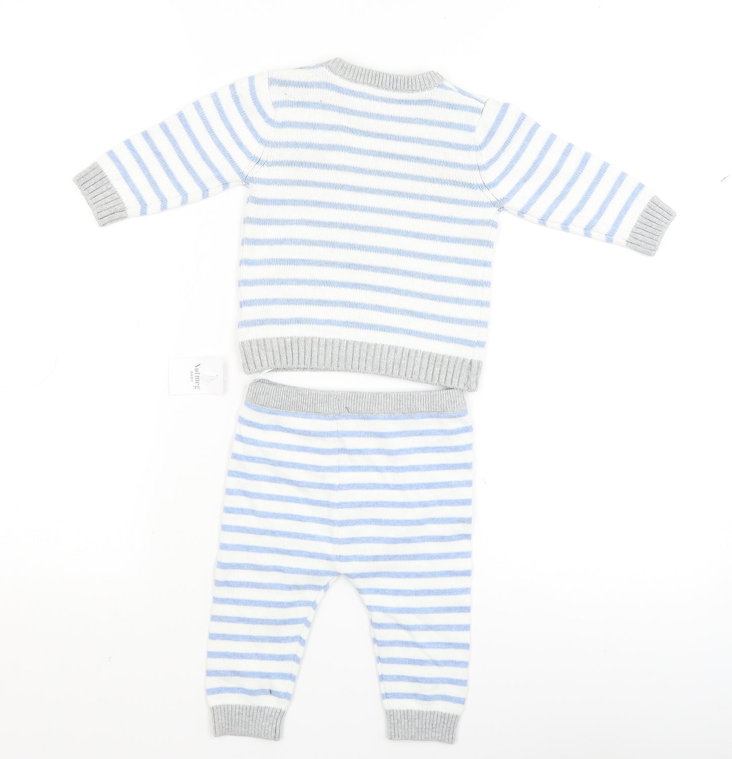 Nutmeg Baby White Striped  Trousers Set Outfit/Set Size 3-6 Months