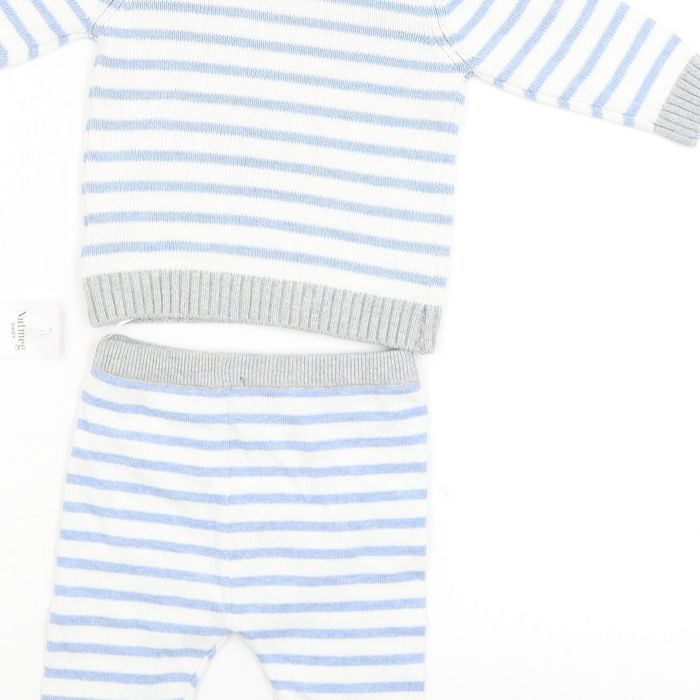 Nutmeg Baby White Striped  Trousers Set Outfit/Set Size 3-6 Months