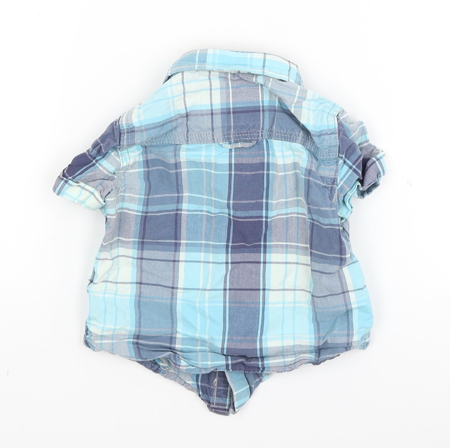 NEXT Baby Blue Plaid  Basic Button-Up Size 6-9 Months