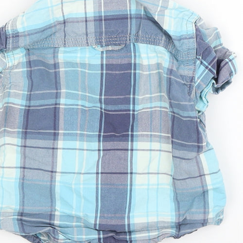 NEXT Baby Blue Plaid  Basic Button-Up Size 6-9 Months