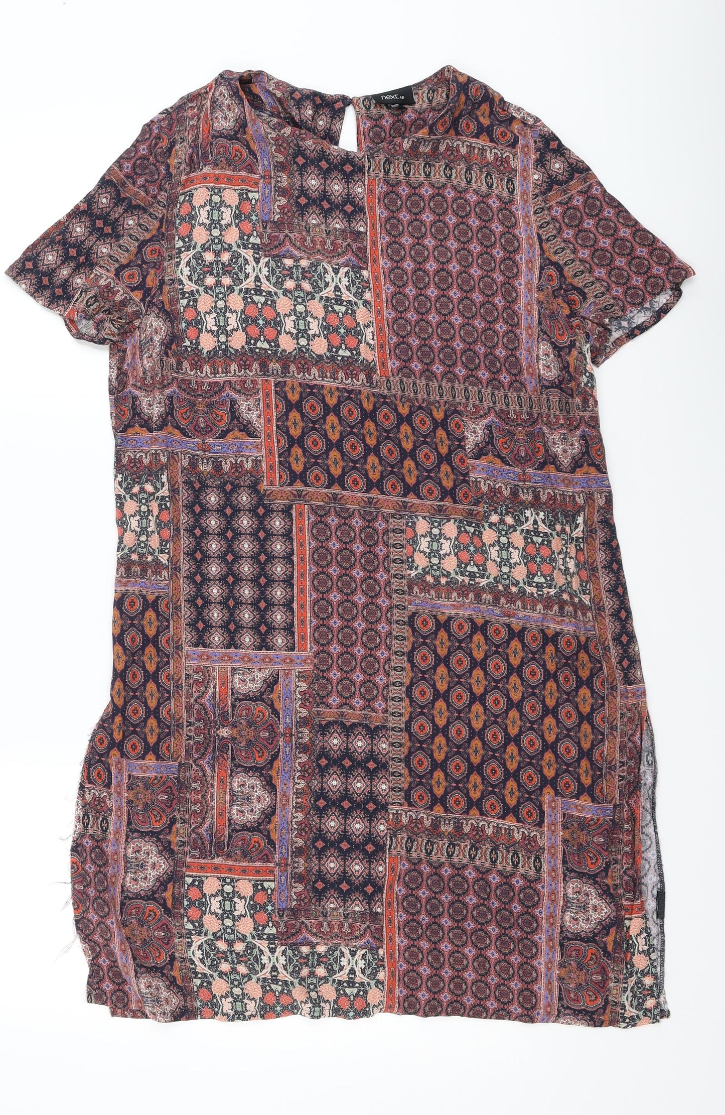 NEXT Womens Red Paisley  T-Shirt Dress  Size 12