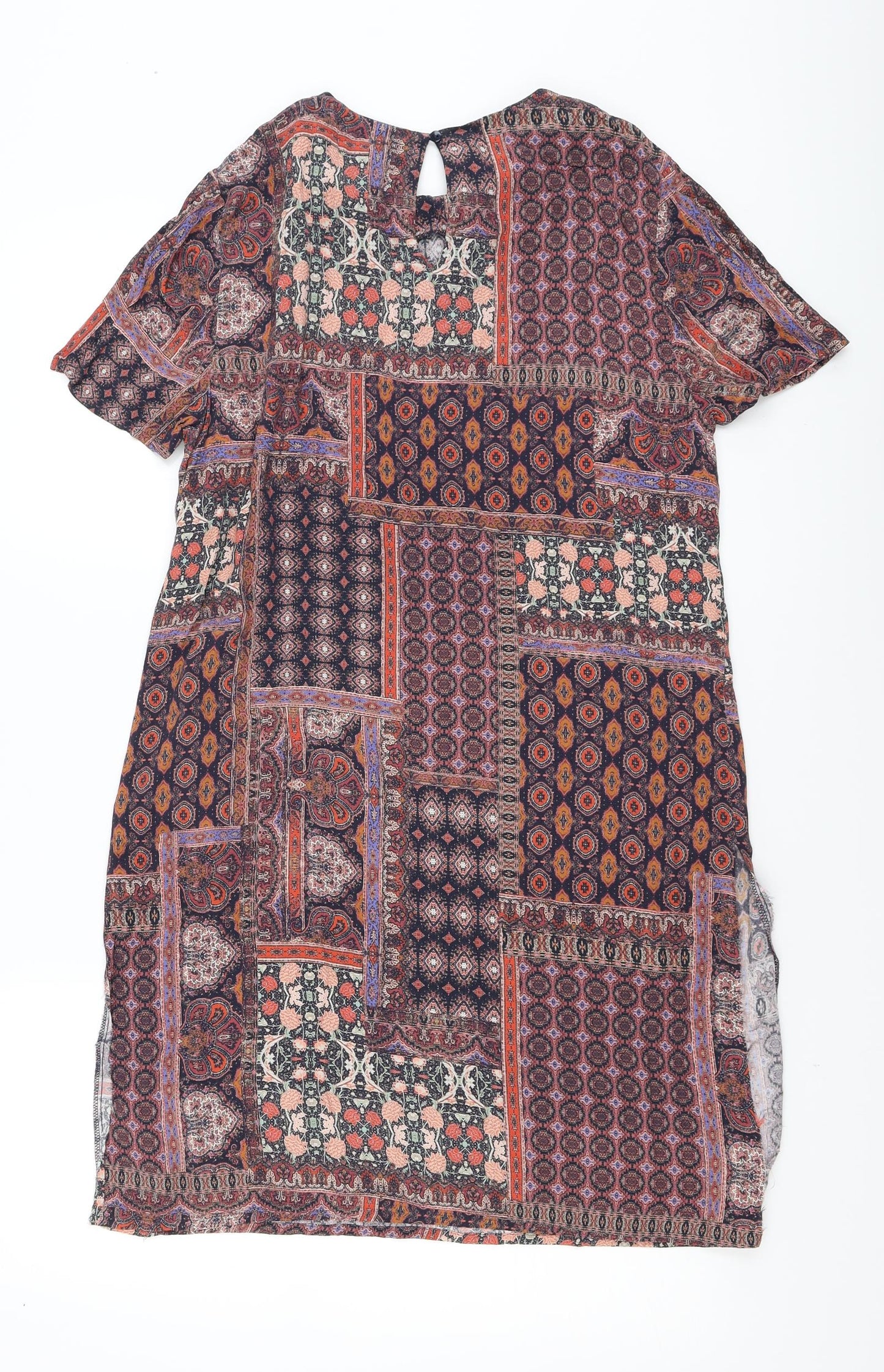 NEXT Womens Red Paisley  T-Shirt Dress  Size 12