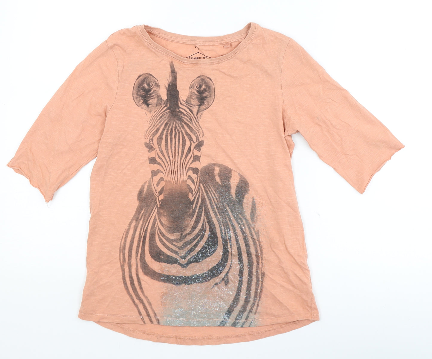 NEXT Girls Pink   Basic T-Shirt Size 12 Years  - zebra
