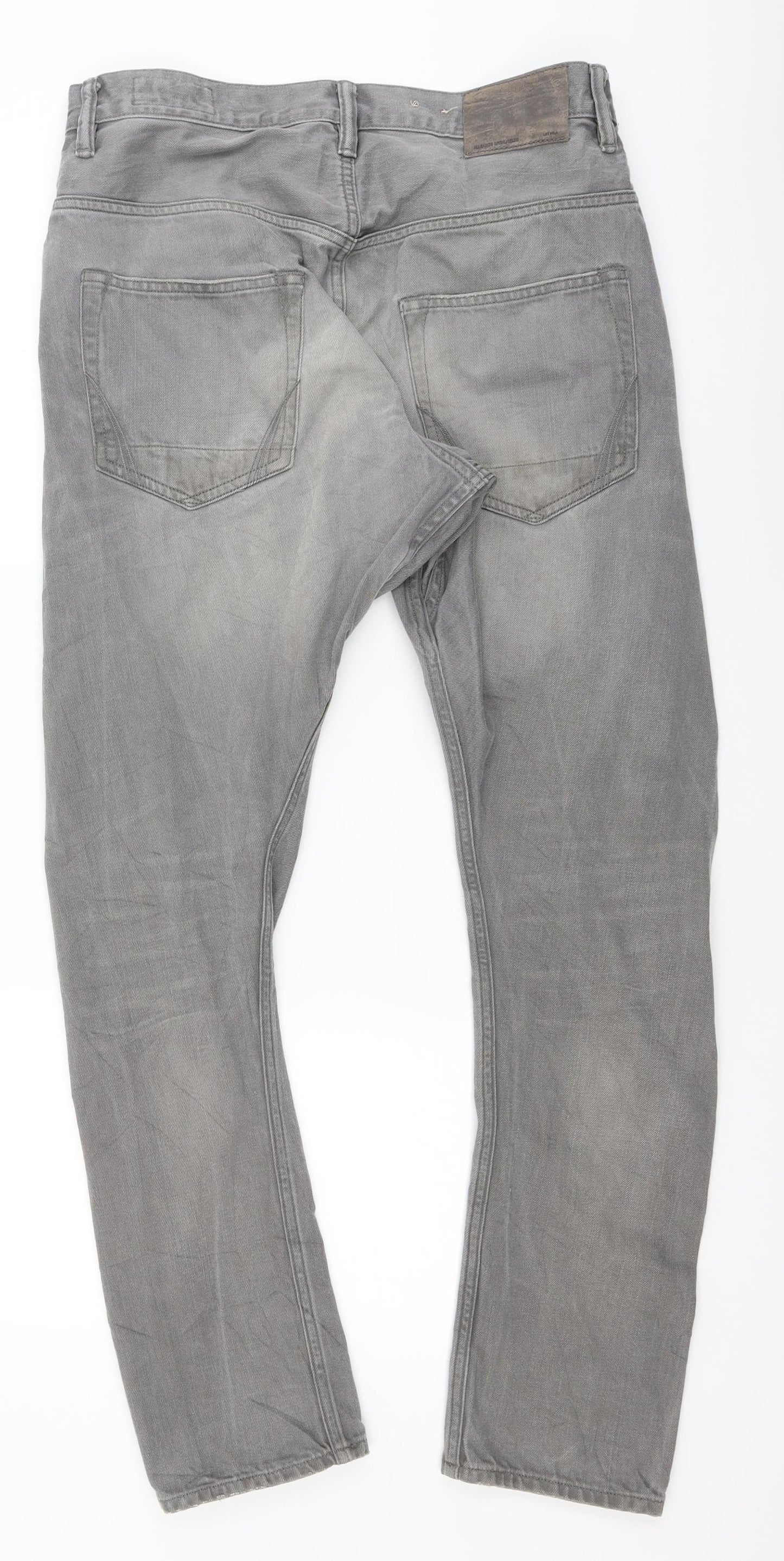 All Saints Mens Grey   Straight Jeans Size 32 L30 in