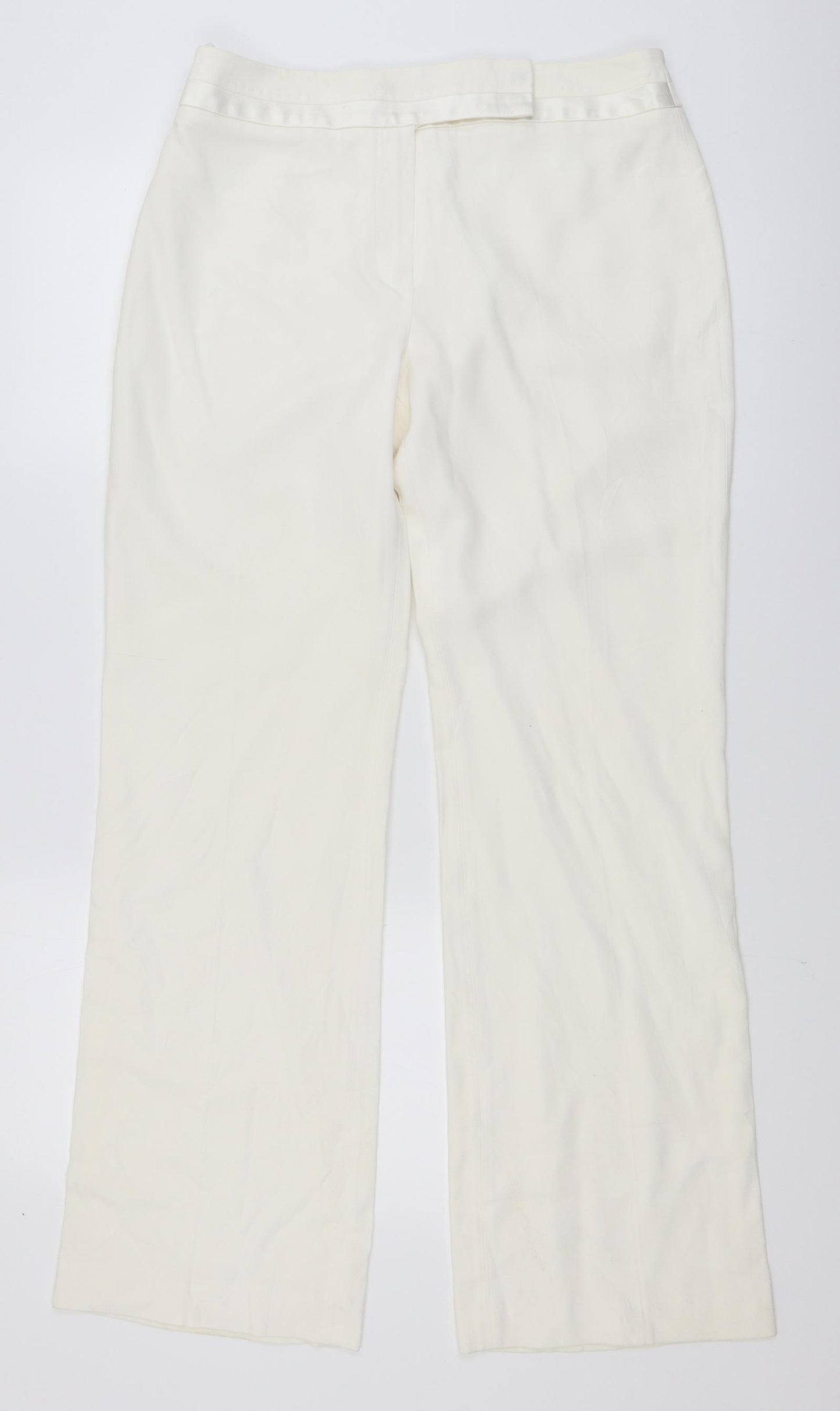 Oasis Womens White   Dress Pants Trousers Size 12 L30 in