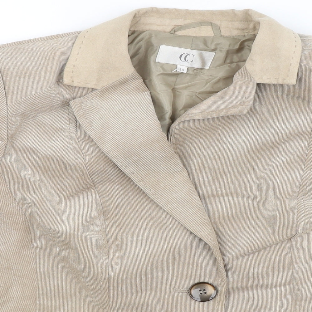 CC Womens Beige  Corduroy Jacket  Size 14