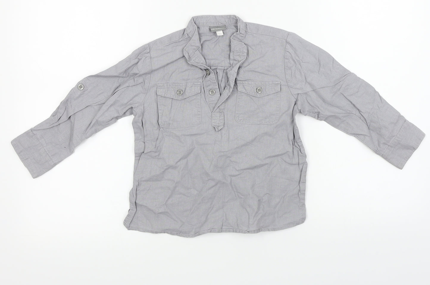 Vertbaudet Boys Grey   Basic Button-Up Size 6 Years