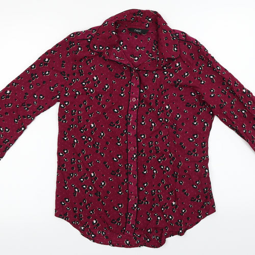 NEXT  Womens Purple Animal Print  Basic Button-Up Size 8