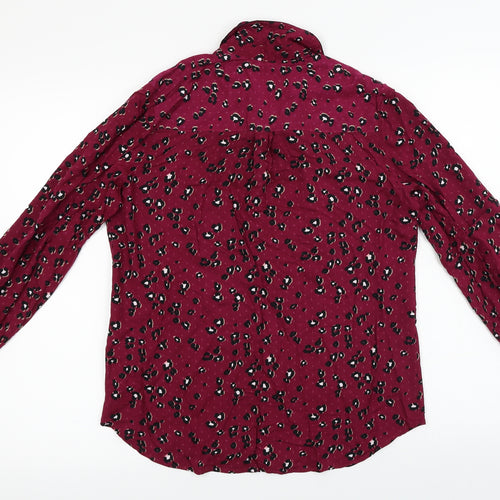 NEXT  Womens Purple Animal Print  Basic Button-Up Size 8