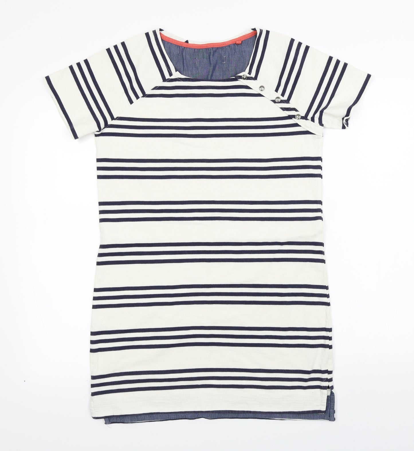 NEXT  Womens White Striped  Basic T-Shirt Size 8