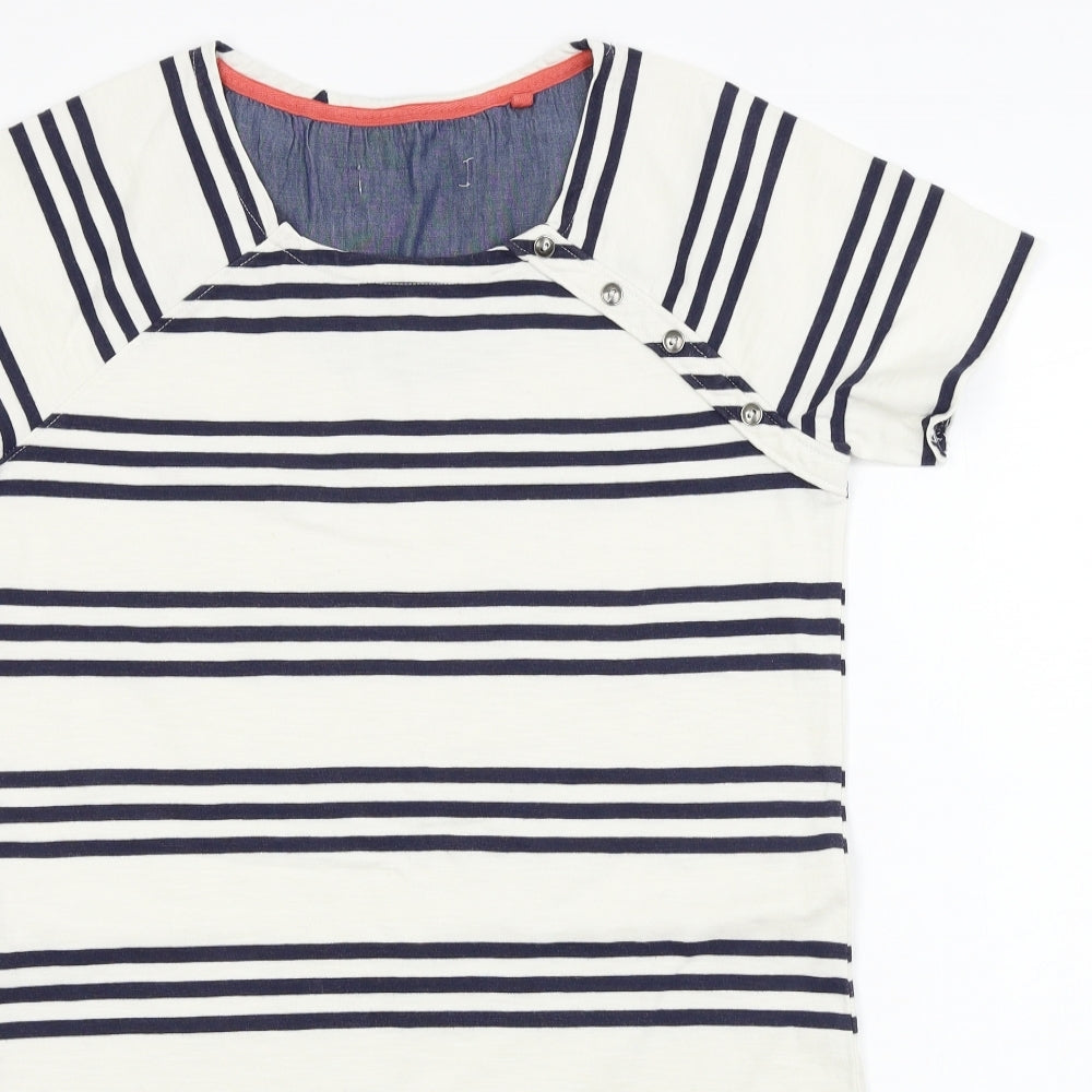 NEXT  Womens White Striped  Basic T-Shirt Size 8