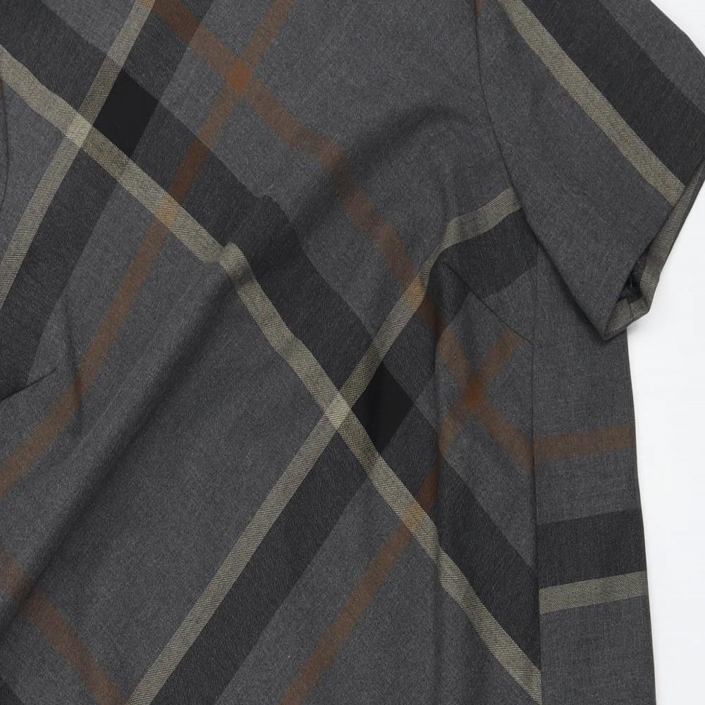 NEXT Womens Grey Check  A-Line  Size 16