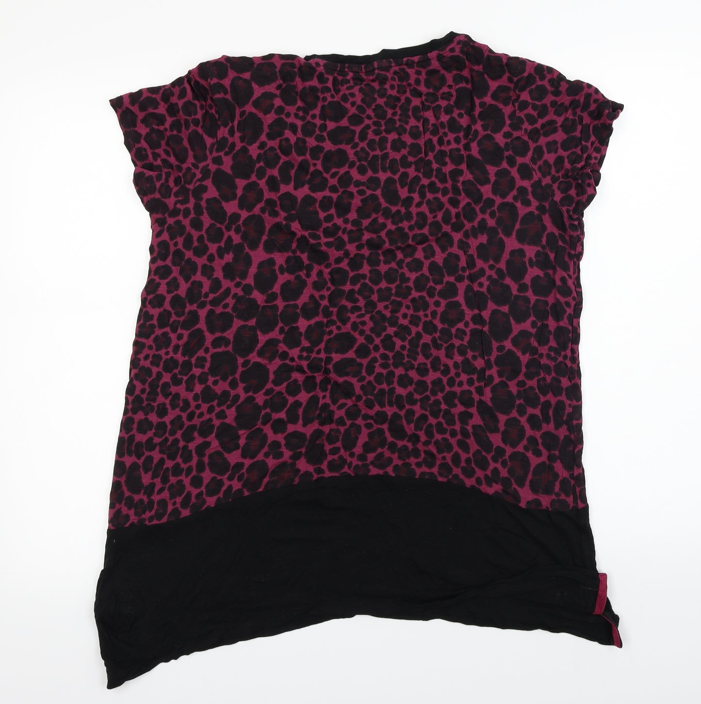 NX Sport  Womens Purple Animal Print  Basic T-Shirt Size 16